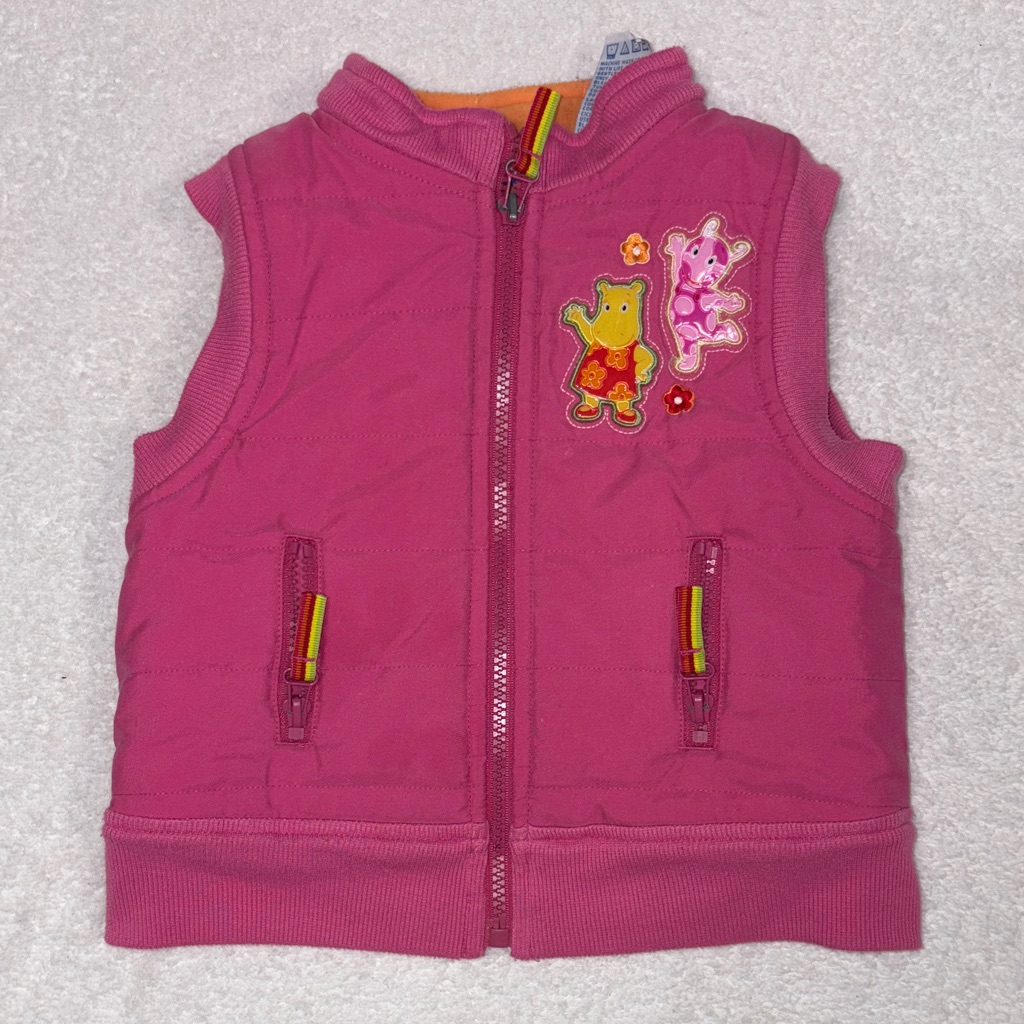 Vintage Nick Jr Backyardigans Pink Quilted Vest Girls 4t